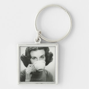 Vrouw Drink Sleutelhanger