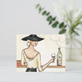 Vrouw Drink Spaanse wijn Briefkaart (Staand voorkant)
