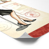 Vrouw Drink Spaanse wijn Poster (Hoek)