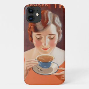  vrouw Drink thee Case-Mate iPhone Case