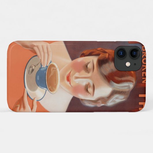  vrouw Drink thee Case-Mate iPhone Case (Achterkant (horizontaal))