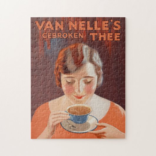  vrouw Drink thee Legpuzzel (Verticaal)