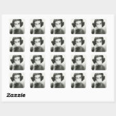 Vrouw Drink Vierkante Sticker (Vel)