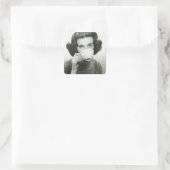 Vrouw Drink Vierkante Sticker (Tas)