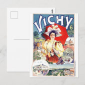 Vrouw drink water uit de stad Vichy spa, Frankrijk Briefkaart (Voorkant / Achterkant)