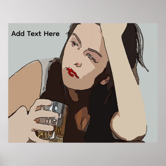 Vrouw Drink Whisky Poster (Voorkant)