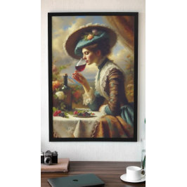  vrouw Drink wijn Poster