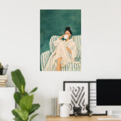 Vrouw Drinkt Poster van Coffee, Cozy Ochtend (Thuiskantoor)