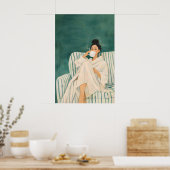 Vrouw Drinkt Poster van Coffee, Cozy Ochtend (Keuken)