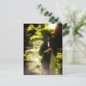 Vrouw druïde in het bos briefkaart (Staand voorkant)