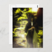 Vrouw druïde in het bos briefkaart (Voorkant / Achterkant)