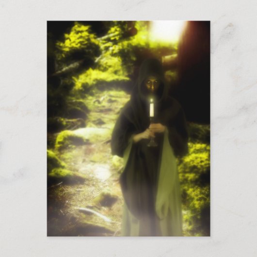 Vrouw druïde in het bos briefkaart (Voorkant)
