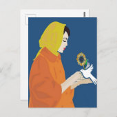 Vrouw Duif & Zonnebloem Kaart (Voorkant / Achterkant)
