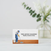 Vrouw Dweilen Vloeren | conciërge Visitekaartje (Staand voorkant)