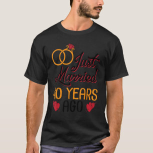 Vrouw echtgenoot bruiloft net getrouwd 40 jaar gel t-shirt