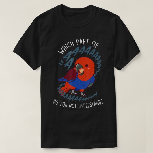 Vrouw Eclectus Parrot Aaaa Grappig Schattige Rood  T-shirt (Design voorkant)