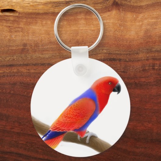 Vrouw Eclectus Parrot Sleutelhanger (Voorkant)
