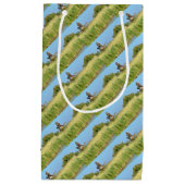 Vrouw eend-wilde eend tijdens de vlucht klein cadeauzakje (Voorkant)