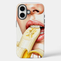 Vrouw eet bleke banaan