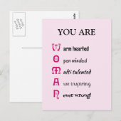 VROUW eigen-waarde inspirerend Briefkaart (Voorkant / Achterkant)