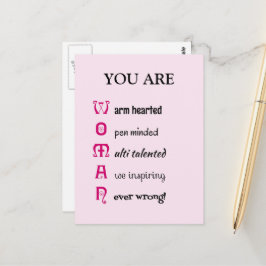 VROUW eigen-waarde inspirerend Briefkaart