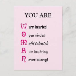 VROUW eigen-waarde inspirerend Briefkaart