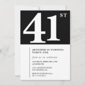 Vrouw Elegante 41e verjaardag uitnodiging Chic Sim (Voorkant)