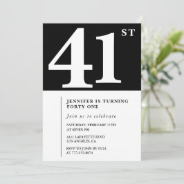 Vrouw Elegante 41e verjaardag uitnodiging Chic Sim