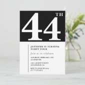 Vrouw Elegante 44e verjaardag uitnodiging Chic Sim (Staand voorkant)