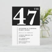 Vrouw Elegante 47e verjaardag uitnodiging Chic Sim (Staand voorkant)