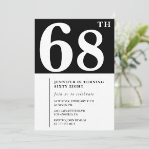 Vrouw Elegante 68e verjaardagsuitnodiging Chic Een Kaart