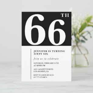 Vrouw Elegante uitnodiging voor 66ste verjaardag C