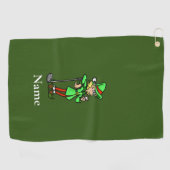 Vrouw Elf Golfer Kerst Golf Handdoek (Horizontaal)