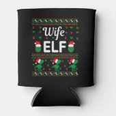 vrouw elf kerst lelijke trui blikjeskoeler (Voorkant)