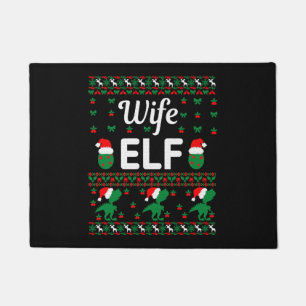 vrouw elf kerst lelijke trui deurmat