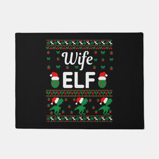 vrouw elf kerst lelijke trui deurmat (Voorkant)