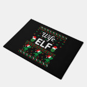 vrouw elf kerst lelijke trui deurmat (Schuin)