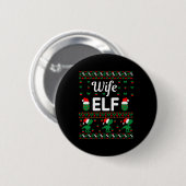 vrouw elf kerst lelijke trui ronde button 5,7 cm (Voorkant /achterkant)