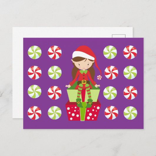 Vrouw Elf met Snoepjes Briefkaart (Voorkant / Achterkant)