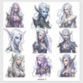 Vrouw Elf Set 1 Sticker (Vel)