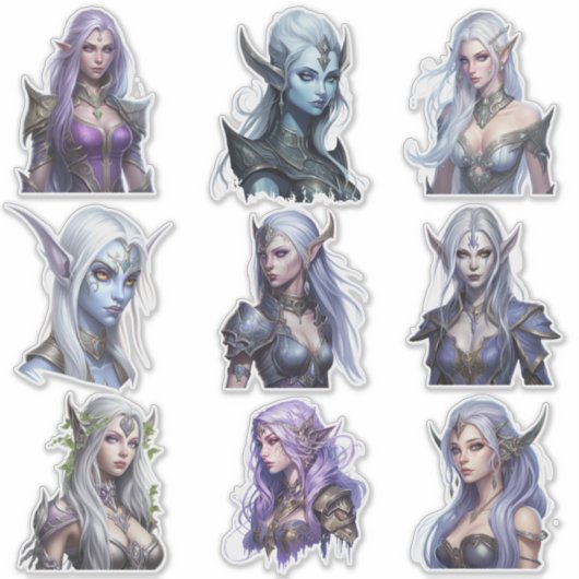 Vrouw Elf Set 1 Sticker (Voorkant)
