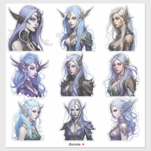 Vrouw Elf Set 2 Sticker