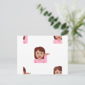 vrouw emoji briefkaart (Staand voorkant)