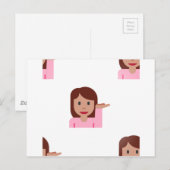 vrouw emoji briefkaart (Voorkant / Achterkant)