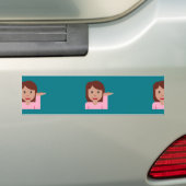 vrouw emoji bumpersticker (Op auto)