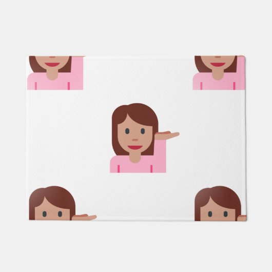 vrouw emoji doormat deurmat (Voorkant)