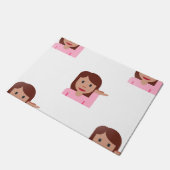 vrouw emoji doormat deurmat (Schuin)