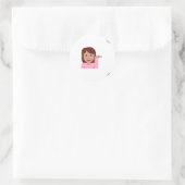 vrouw emoji ronde sticker (Tas)