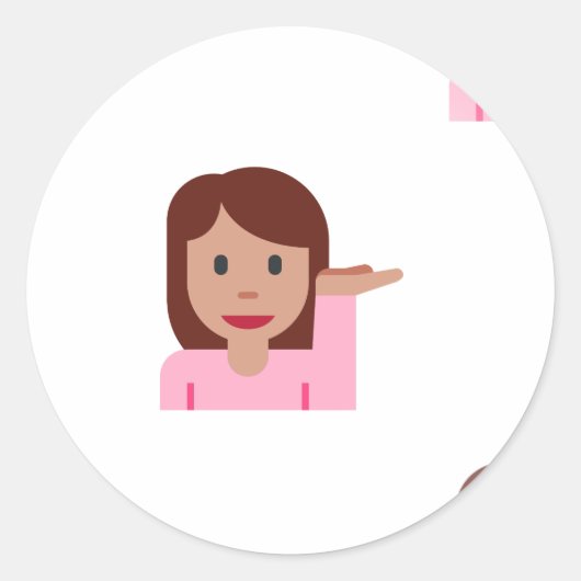 vrouw emoji ronde sticker (Voorkant)