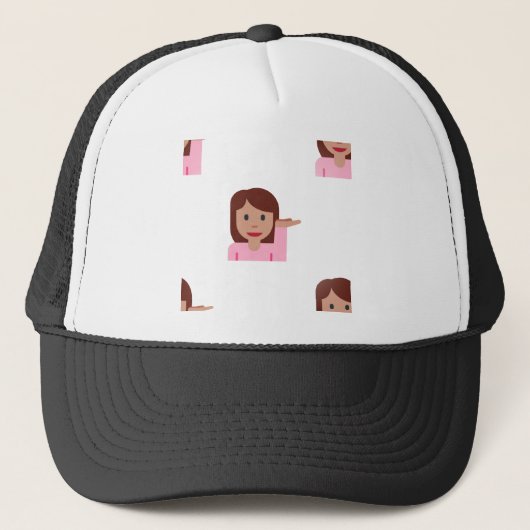 vrouw emoji trucker pet (Voorkant)